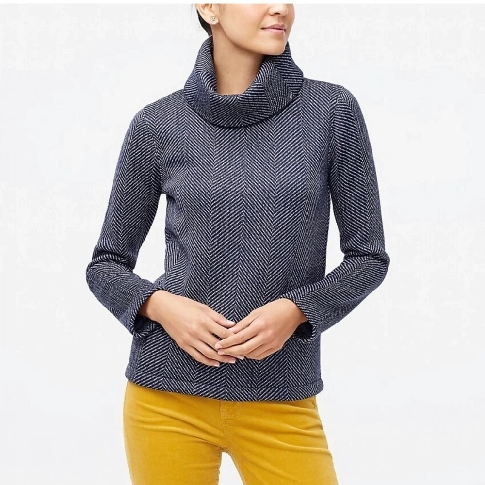 J. Crew Navy Cowl Neck Sweater